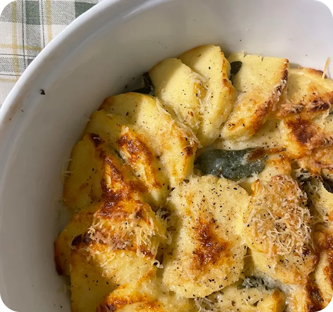 Картофельный гратен на безлактозном молоке АМ-АМ